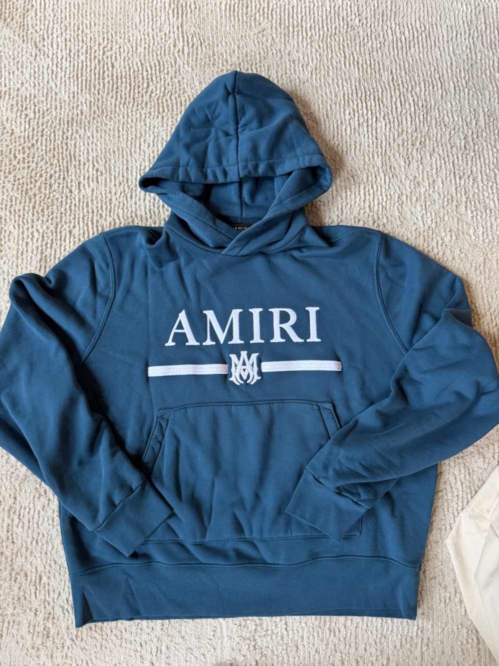 AMIRI Men's Teal Blue Logo Hooded Sweatshirt